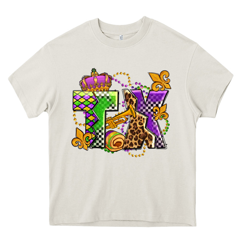 Texas Mardi Gras Olivia Heavy Core Tee by OliviaCreatesArt | Teevron