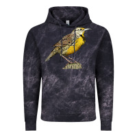 Cloud Black Western Meadowlark Vintage Hoodie - LillyAllenDesigns