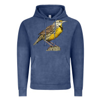 Vintage Denim Western Meadowlark Vintage Hoodie - LillyAllenDesigns