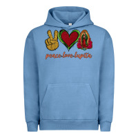 Pigment Pebble Blue Peace Love Lupita Urban Hoodie - Jasminsmagicworld