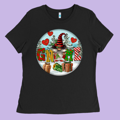 Christmas Gnome Ladies Tee Designed By Fadigitalartstudio