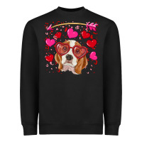 Black Valentines day  beagle Heavyweight Sweatshirt - RanaPortraitStore