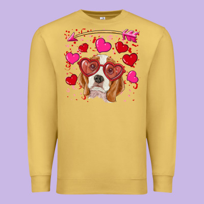 Valentines Day  Beagle Premium Sweatshirt Designed By Ranaportraitstore