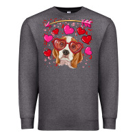 Charcoal Heather Valentines day  beagle Premium Sweatshirt - RanaPortraitStore