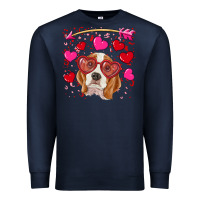 Navy Valentines day  beagle Premium Sweatshirt - RanaPortraitStore