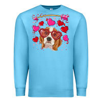 Ocean Blue Valentines day  beagle Premium Sweatshirt - RanaPortraitStore