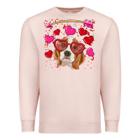 Pale Pink Valentines day  beagle Premium Sweatshirt - RanaPortraitStore