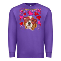 Purple Valentines day  beagle Premium Sweatshirt - RanaPortraitStore