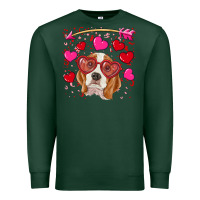 Sports Green Valentines day  beagle Premium Sweatshirt - RanaPortraitStore