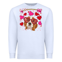 White Valentines day  beagle Premium Sweatshirt - RanaPortraitStore