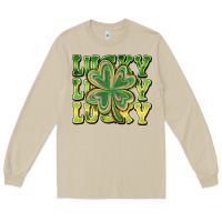 Mushroom Lucky Clover Long Sleeve Tee - CowhideDigitalArt