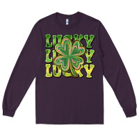 Plum Lucky Clover Long Sleeve Tee - CowhideDigitalArt