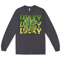 Smoke Lucky Clover Long Sleeve Tee - CowhideDigitalArt
