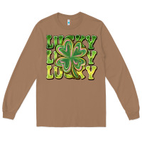Toasted Coconut Lucky Clover Long Sleeve Tee - CowhideDigitalArt