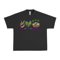 Pigment Black peace love mardi gras king cake Urban Heavy Tee - RanaPortraitStore