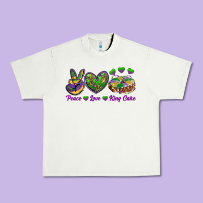 Peace Love Mardi Gras King Cake Urban Heavy Tee Designed By Ranaportraitstore