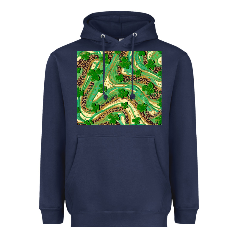 St. Patrick's Day Shamrock Leopard Heavyweight Hoodie by RanaPortraitStore | Teevron