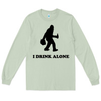 Matcha bigfoot sasquatch i drink alone Long Sleeve Tee - artisFamous