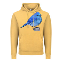 Vintage Mustard Mountain Bluebird Vintage Hoodie - LillyAllenDesigns