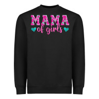 Black mama of girls floral pattern turquoise heart Heavyweight Sweatshirt - Jasminsmagicworld