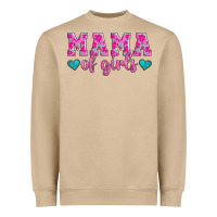Mushroom mama of girls floral pattern turquoise heart Heavyweight Sweatshirt - Jasminsmagicworld