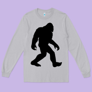 Bigfoot In Black Design Long Sleeve Tee Designed By Artisfamous