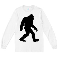 White bigfoot in black design Long Sleeve Tee - artisFamous