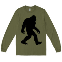 Army Green bigfoot in black design Long Sleeve Tee - artisFamous