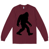 Burgundy bigfoot in black design Long Sleeve Tee - artisFamous