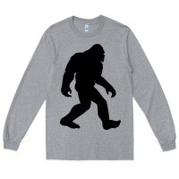 Heather Grey bigfoot in black design Long Sleeve Tee - artisFamous