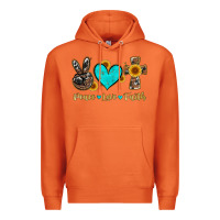 Carrot peace love faith with cros and sunflower Premium Hoodie - Artiststas