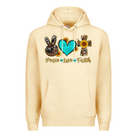 Pina Colada peace love faith with cros and sunflower Premium Hoodie - Artiststas