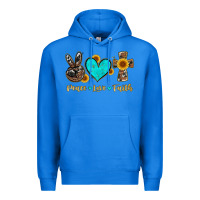 True Royal peace love faith with cros and sunflower Premium Hoodie - Artiststas
