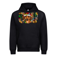 Black dachshund christmas joy Urban Hoodie - RanaPortraitStore
