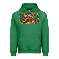 Emerald dachshund christmas joy Urban Hoodie - RanaPortraitStore