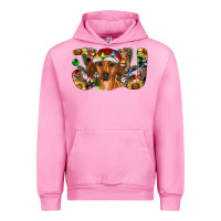 Fuchsia Pink dachshund christmas joy Urban Hoodie - RanaPortraitStore