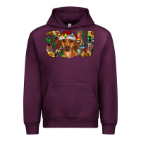 Mauve Wine dachshund christmas joy Urban Hoodie - RanaPortraitStore
