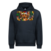 Navy dachshund christmas joy Urban Hoodie - RanaPortraitStore