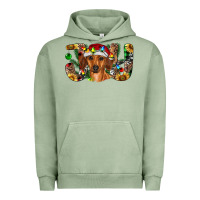 Pigment Oil Green dachshund christmas joy Urban Hoodie - RanaPortraitStore