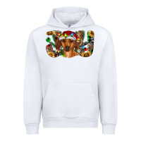 White dachshund christmas joy Urban Hoodie - RanaPortraitStore