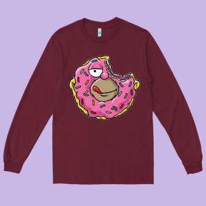 Donut Long Sleeve Tee Designed By Artisfamous