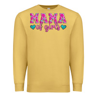 Antique Gold mama of girls floral pattern turquoise heart Premium Sweatshirt - Jasminsmagicworld