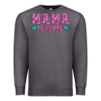 Charcoal Heather mama of girls floral pattern turquoise heart Premium Sweatshirt - Jasminsmagicworld