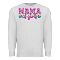 Mama Of Girls Floral Pattern Turquoise Heart Premium Sweatshirt | Teevron