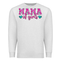 Oatmeal Heather mama of girls floral pattern turquoise heart Premium Sweatshirt - Jasminsmagicworld