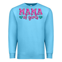 Ocean Blue mama of girls floral pattern turquoise heart Premium Sweatshirt - Jasminsmagicworld