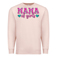 Pale Pink mama of girls floral pattern turquoise heart Premium Sweatshirt - Jasminsmagicworld
