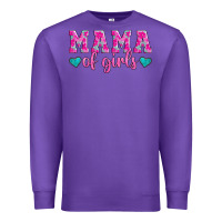 Purple mama of girls floral pattern turquoise heart Premium Sweatshirt - Jasminsmagicworld