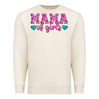 Sandshell mama of girls floral pattern turquoise heart Premium Sweatshirt - Jasminsmagicworld