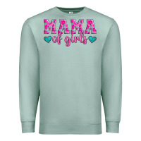 Seafoam mama of girls floral pattern turquoise heart Premium Sweatshirt - Jasminsmagicworld